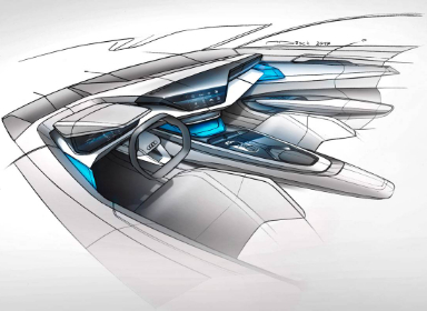 奥迪e-tron GT概念车设计草图