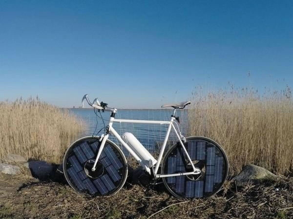 太阳能电动自行车创意设计，绿色环保自行车设计
