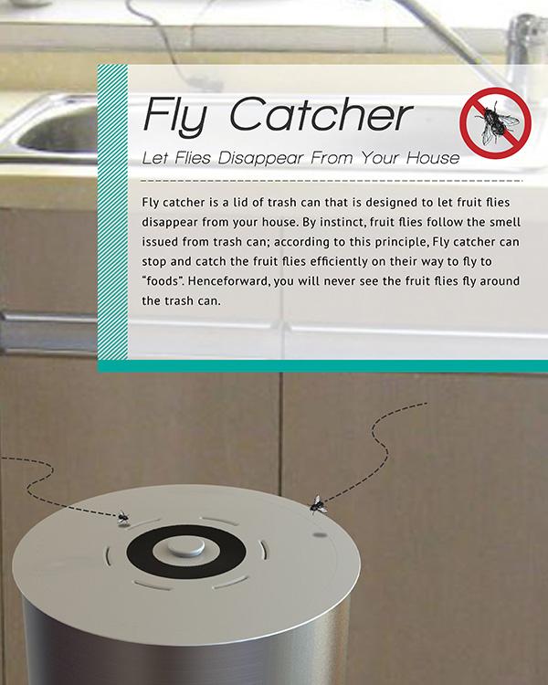 适合家居使用的捕捉苍蝇的新型垃圾桶创意设计