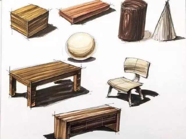 产品手绘中木材的表现技法和注意事项
