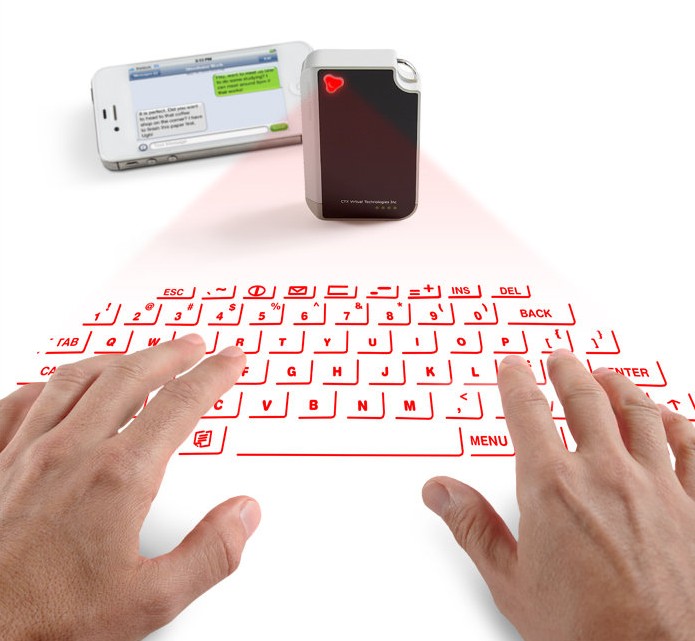 无线激光投影虚拟键盘设计，平时是个钥匙坠