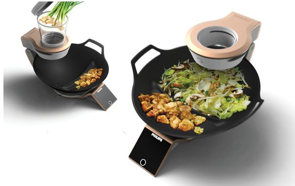 多功能炒菜锅设计，一分为二的营养均衡锅具