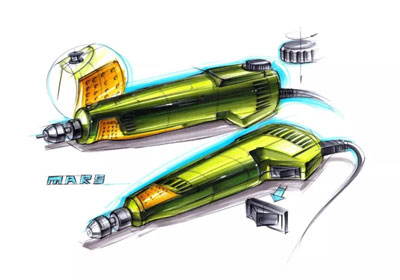 手持工具手绘教程，教你电动手持工具画法和技巧