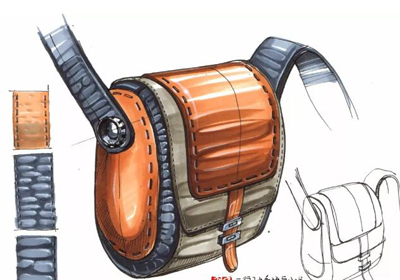 包包手绘技巧与方法，斜挎包手绘渲染图文教程