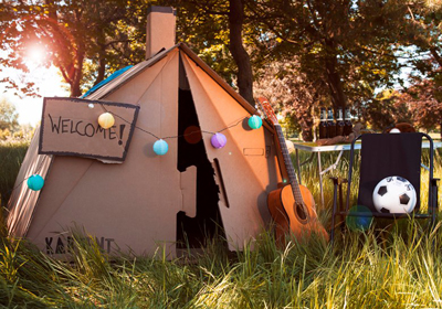 临时环保硬纸板制帐篷设计，可回收无污染创意用品