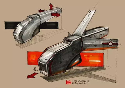 科幻产品手绘教程，教你酷炫飞行器手绘方法与技巧