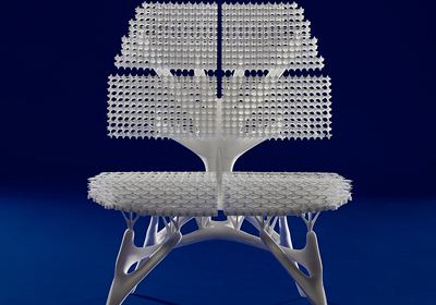 令人惊叹的3D打印座椅模型，模仿放射虫结构的坐具