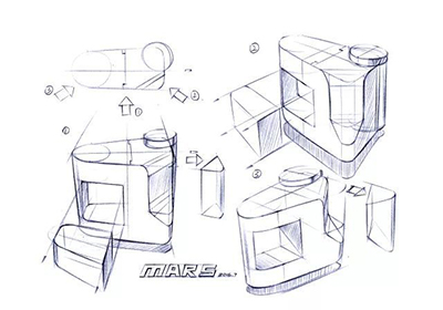 工业设计手绘技巧干货，实例说明三维逻辑思维转换的原理及应用