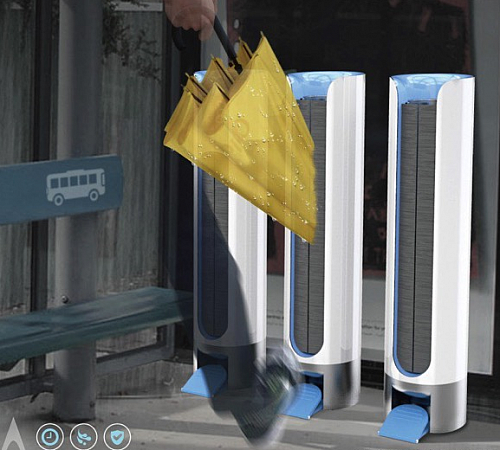公共设施产品设计：雨伞擦干机