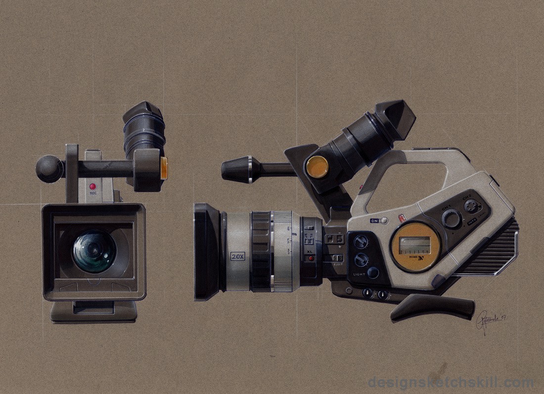 多种工业设计手绘表达方式效果图