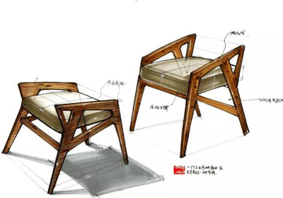 家具产品手绘教程,教你扶手椅手绘渲染方法与技巧